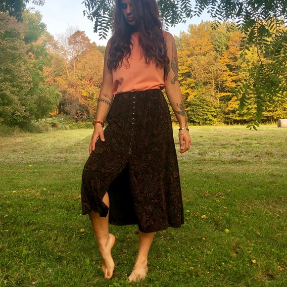 ❌SOLD❌ deadstock boho paisley midi skirt - Picture 2 of 7